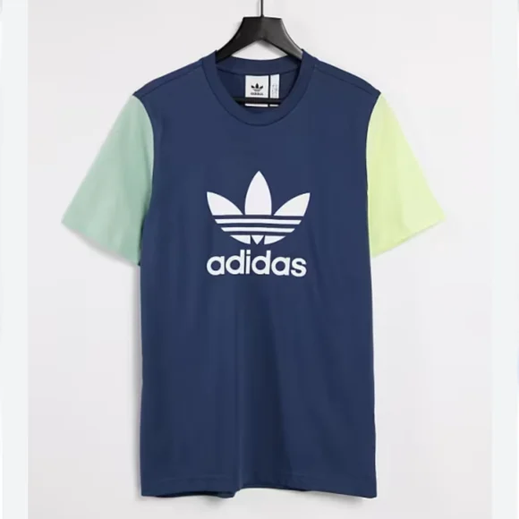 Adidas Blue and Green Short Sleeve Tee - Picture 1 of 6